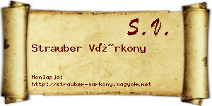 Strauber Várkony névjegykártya